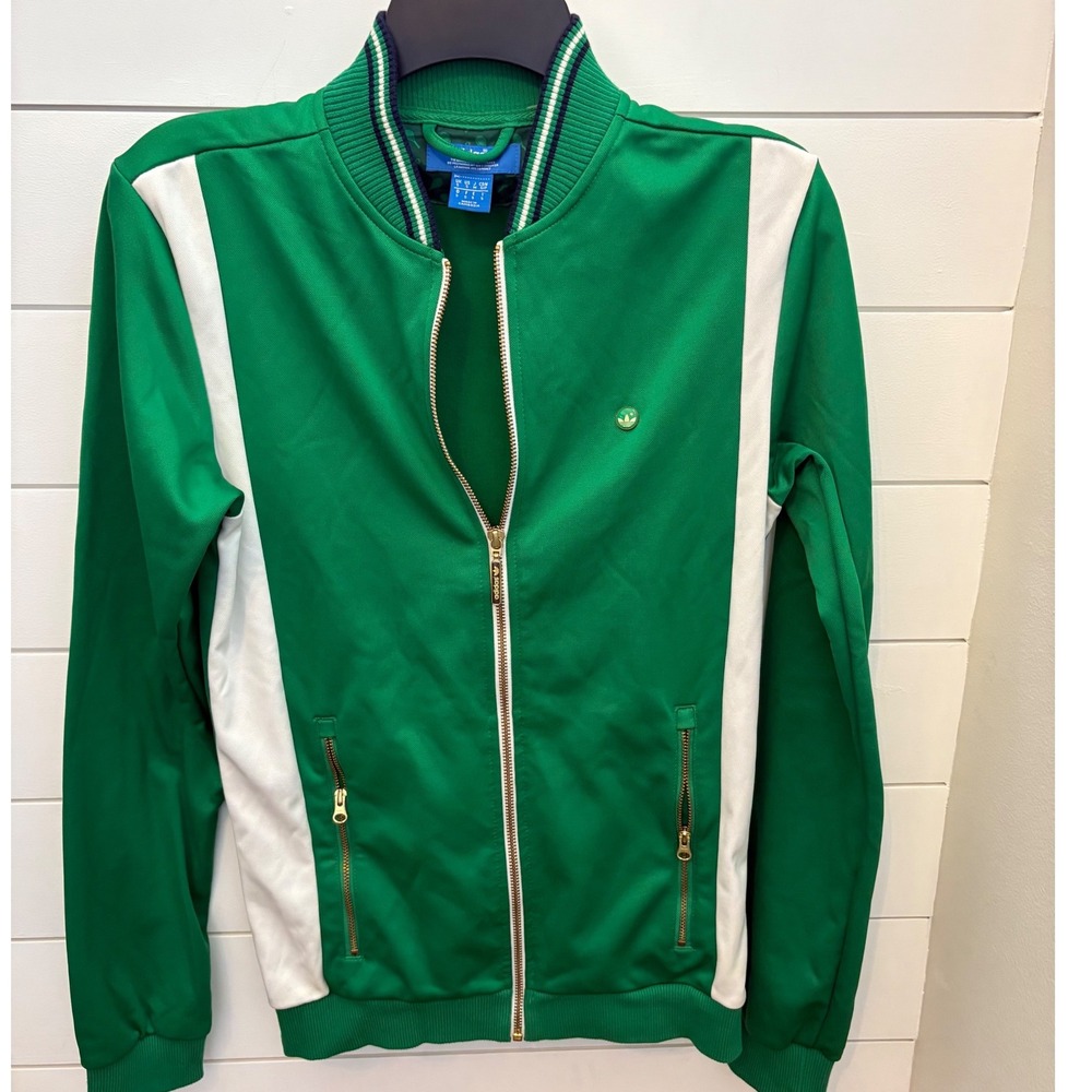 Vintage Stan Smith Adidas Track Jacket Green White Gold Zip Bomber‎ Mens Small S